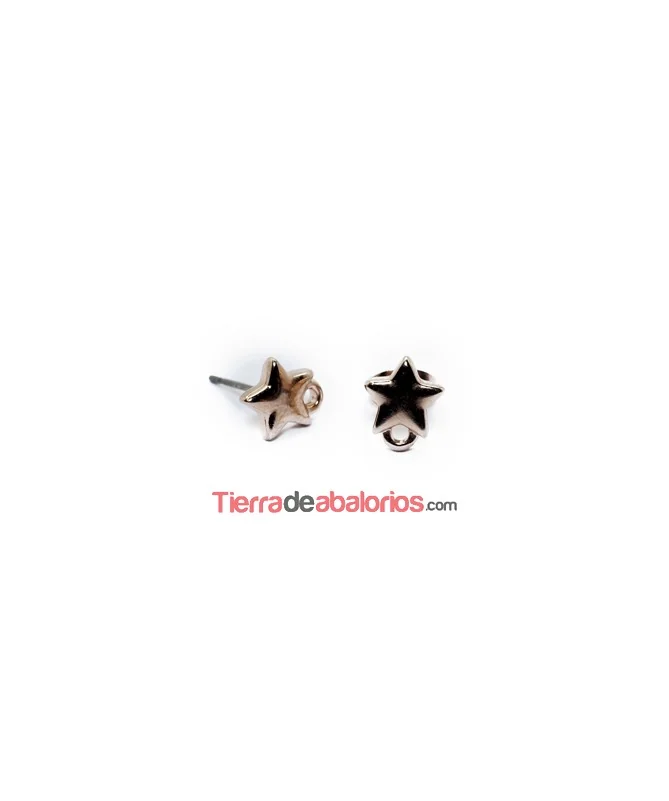Pendiente Estrella 9x8mm con Anilla, Oro Rosa