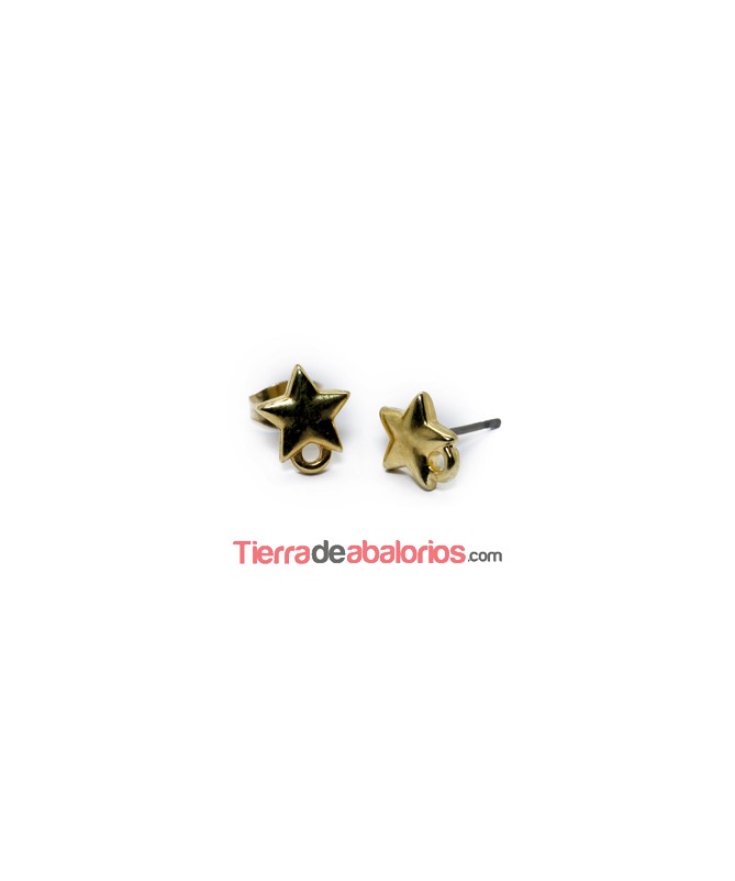 Pendiente Estrella 9x8mm con Anilla, Dorado