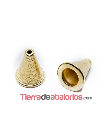 Capuchón Cono 13x5x11mm Agujero 6mm, Dorado Capuchón Cono 13x5x11mm Agujero 6mm, Dorado