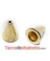 Capuchón Cono 13x5x11mm Agujero 6mm, Dorado