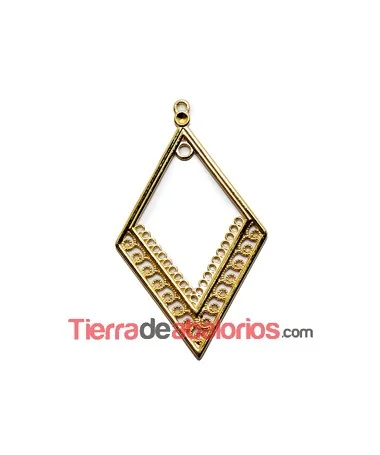 Colgante Rombo 61x36mm con Anilla, Dorado Colgante Rombo 61x36mm con Anilla, Dorado