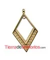 Colgante Rombo 61x36mm con Anilla, Dorado