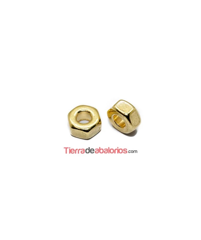 Entrepieza Tuerca 10mm, Agujero 4,6mm Dorado