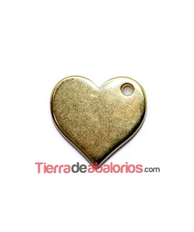 Colgante Corazón 20x19mm, Dorado Colgante Corazón 20x19mm, Dorado