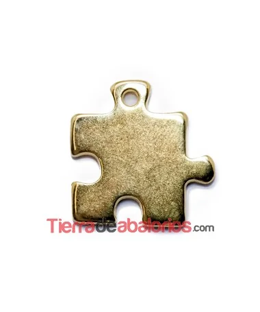 Colgante Puzzle 21x21mm, Dorado Colgante Puzzle 21x21mm, Dorado