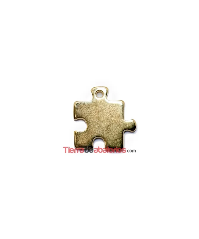 Colgante Puzzle 21x21mm, Dorado Colgante Puzzle 21x21mm, Dorado