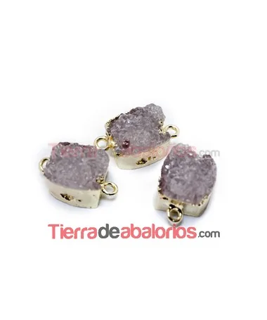 Resina Conector Druzzy 20x12mm Crystal, Dorada