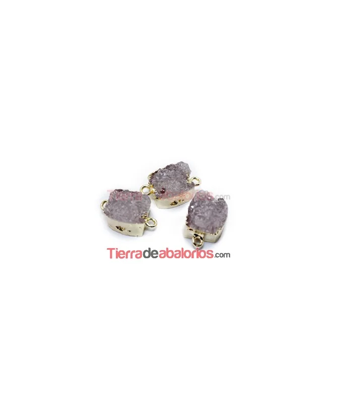 Resina Conector Druzzy 20x12mm Crystal, Dorada