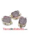 Resina Conector Druzzy 20x12mm Crystal, Dorada