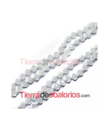 Tira de Facetadas Achatadas 4x3mm Blanco Opaco Tira de Facetadas Achatadas 4x3mm Blanco Opaco
