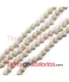Tira de Facetadas Achatadas 4x3mm Beige