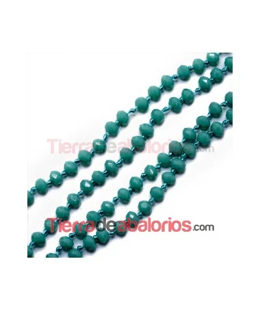 Tira de Facetadas Achatadas 4x3mm Turquesa Opaco Tira de Facetadas Achatadas 4x3mm Turquesa Opaco