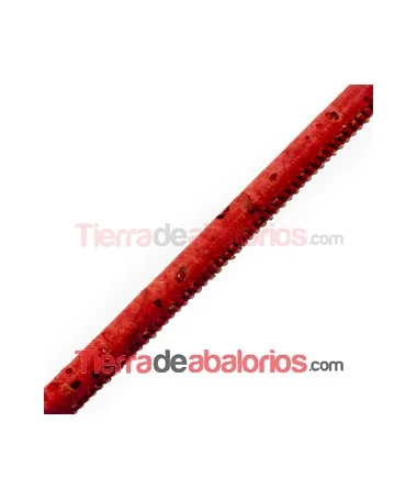 Cordón de Corcho 5mm Rojo Coral (1mt) Cordón de Corcho 5mm Rojo Coral (1mt)