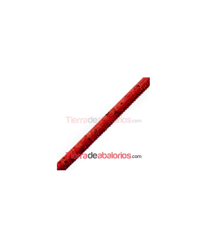 Cordón de Corcho 5mm Rojo Coral (1mt)