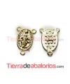 Entrepieza Oval Virgen para Rosario con Anillas, Dorada