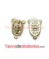 Entrepieza Oval Virgen para Rosario con Anillas, Dorada