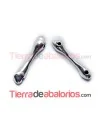 Entrepieza Irregular 21x5mm, 2 Agujeros de 2mm, Plateada