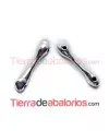 Entrepieza Irregular 21x5mm, 2 Agujeros de 2mm, Plateada