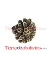 Anillo Ajustable Flor 25mm para Chatones, Oro Viejo