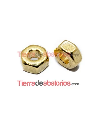 Entrepieza Tuerca 6x3mm, Agujero 2,5mm Dorado