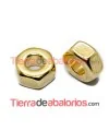 Entrepieza Tuerca 6x3mm, Agujero 2,5mm Dorado