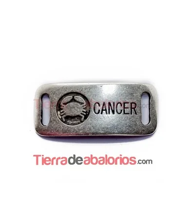 Entrepieza Curvada 38x16mm Cancer, Plateada