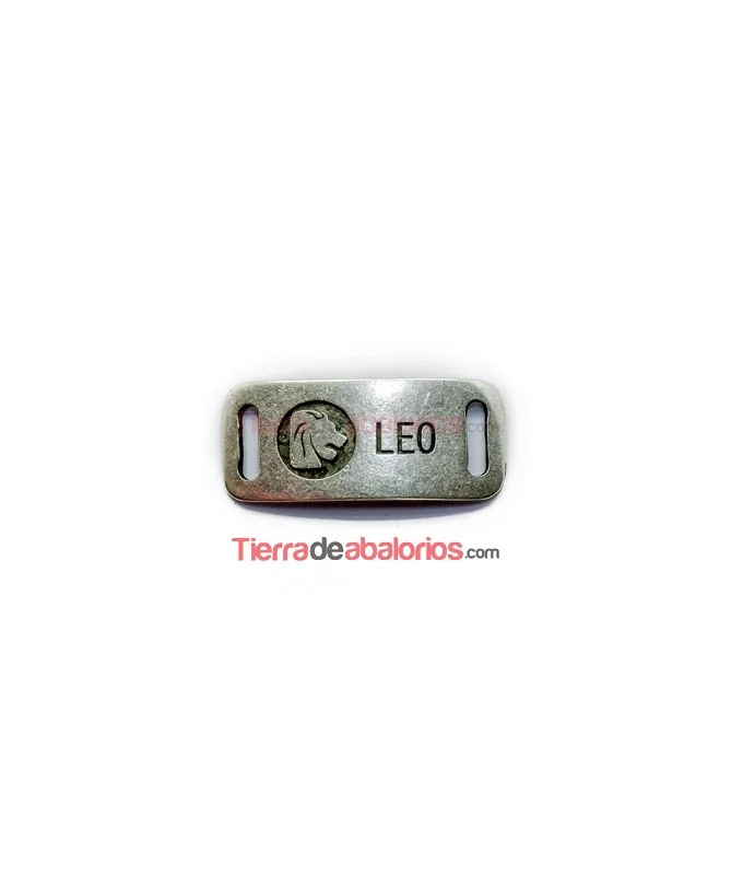 Entrepieza Curvada 38x16mm Leo, Plateada