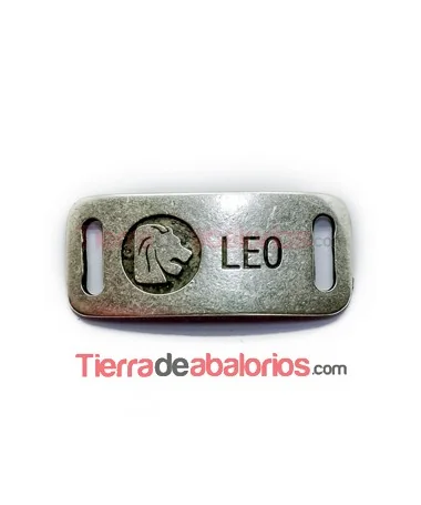 Entrepieza Curvada 38x16mm Leo, Plateada