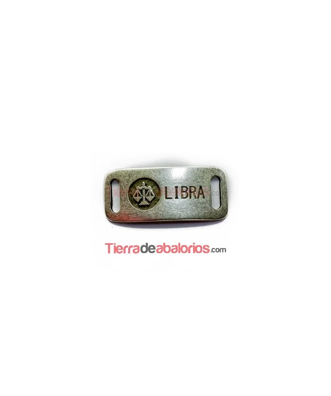 Entrepieza Curvada 38x16mm Libra, Plateada