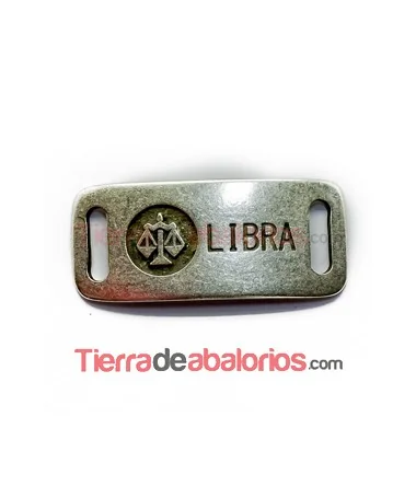 Entrepieza Curvada 38x16mm Libra, Plateada Entrepieza Curvada 38x16mm Libra, Plateada