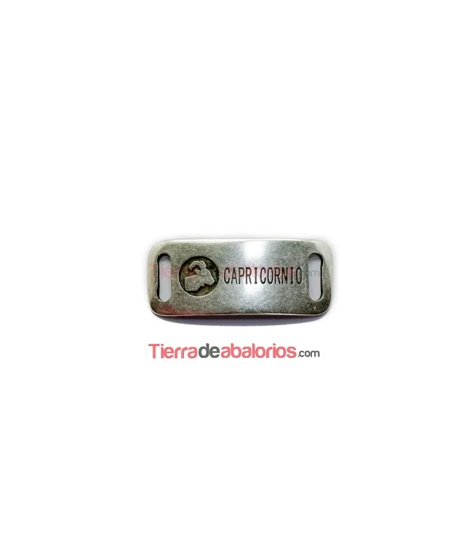 Entrepieza Curvada 38x16mm Capricornio, Plateada