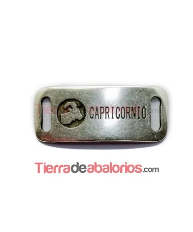 Entrepieza Curvada 38x16mm Capricornio, Plateada Entrepieza Curvada 38x16mm Capricornio, Plateada