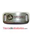 Entrepieza Curvada 38x16mm Capricornio, Plateada