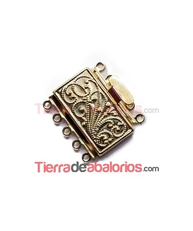 Cierre Filigrana 22x12mm para 5 vueltas, Dorado