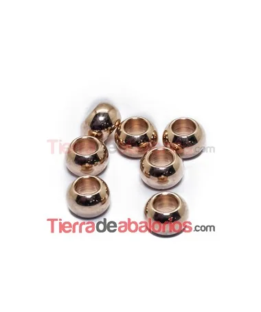 Bola 6x4mm Agujero 3mm, Oro Rosa