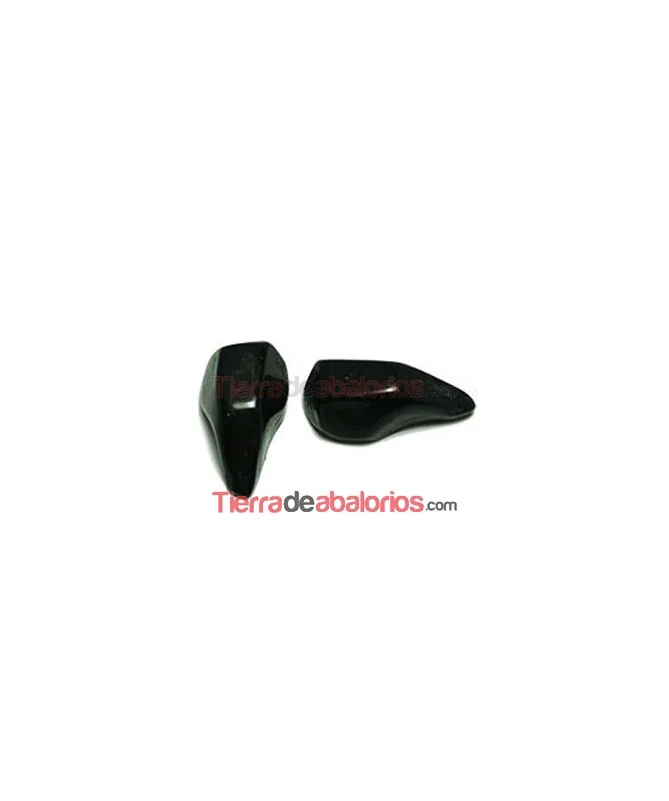 Cabujón Resina Gota Irregular 20x10mm, Negro