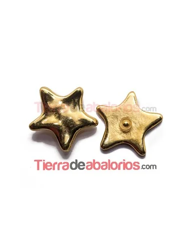 Estrella 28mm para Brazalete con Pin y Silicona, Dorada Estrella 28mm para Brazalete con Pin y Silicona, Dorada