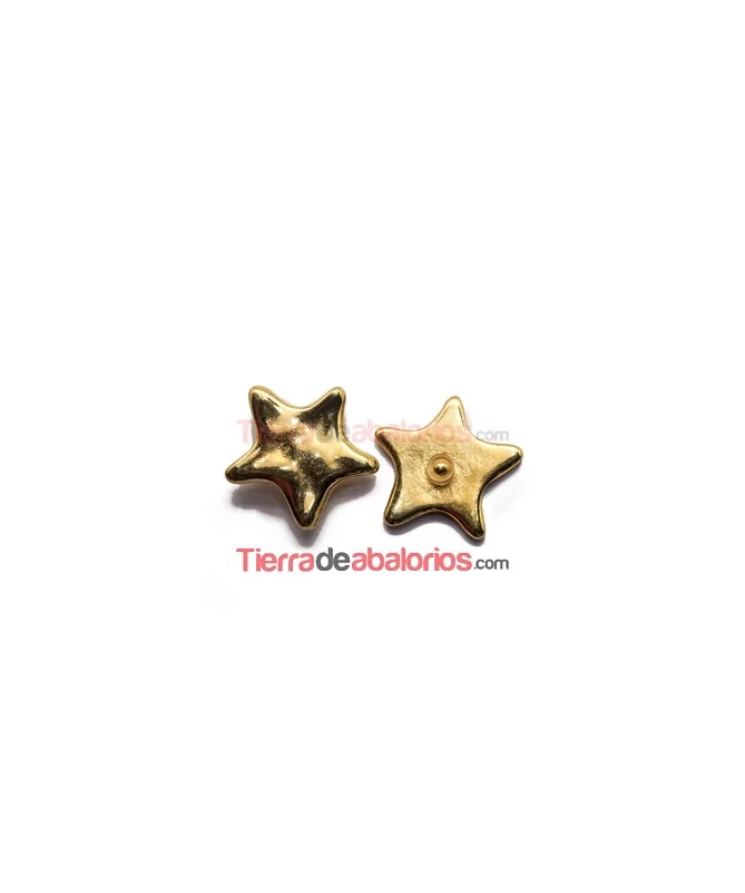 Estrella 28mm para Brazalete con Pin y Silicona, Dorada