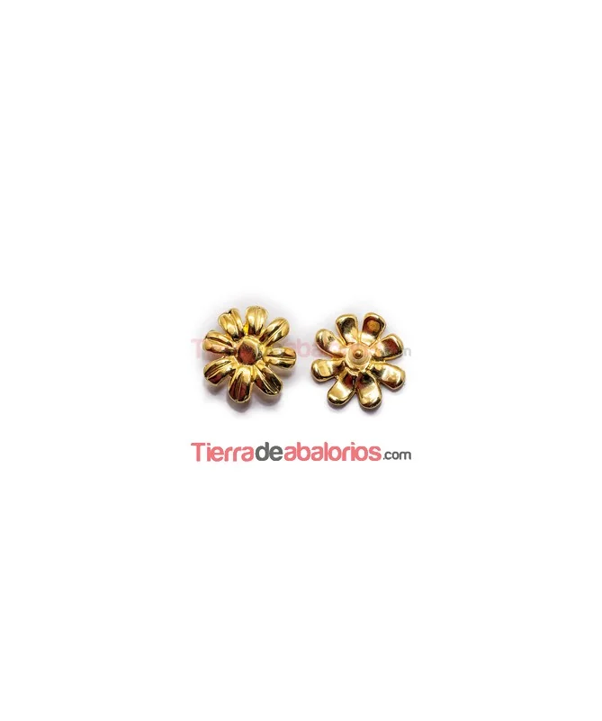 Flor 27mm para Brazalete con Pin y Silicona, Dorada