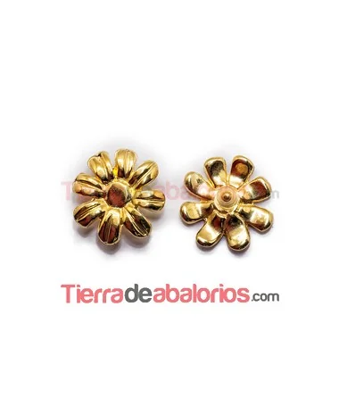 Flor 27mm para Brazalete con Pin y Silicona, Dorada Flor 27mm para Brazalete con Pin y Silicona, Dorada