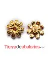 Flor 27mm para Brazalete con Pin y Silicona, Dorada