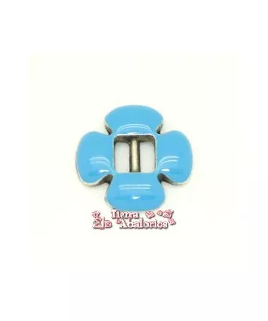 Flor 18mm, Pasador Centro 6mm, Esmaltado Celeste Flor 18mm, Pasador Centro 6mm, Esmaltado Celeste