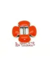 Flor 18mm, Pasador Centro 6mm, Esmaltado Naranja