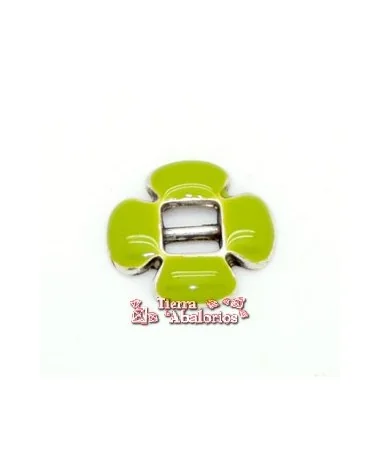 Flor 18mm, Pasador Centro 6mm, Esmaltado Verde Pistacho Flor 18mm, Pasador Centro 6mm, Esmaltado Verde Pistacho