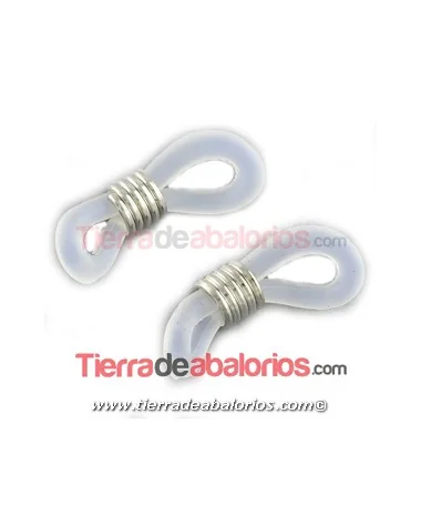 Goma para Gafas con Espiral Opalino-Plateado Goma para Gafas con Espiral Opalino-Plateado