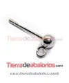 Pendiente Bola 4mm con Anilla, Plata de Ley