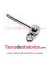 Pendiente Bola 4mm con Anilla, Plata de Ley