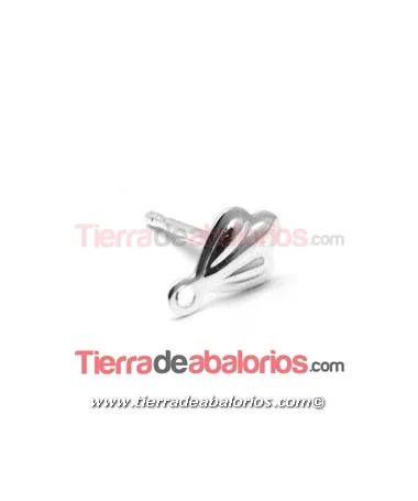 Pendiente Flor de Lis 8x5mm con Anilla, Plata de Ley