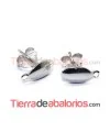 Pendiente Oval 10x5mm con Anilla, Plata de Ley