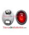 Centro para Pulsera Oval 39x31mm con Resina Roja